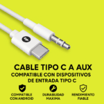 Cable Type C a AUX 3.5mm (6FT/1.8M) POWER+ - Image 2